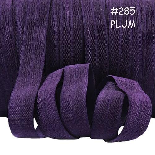 5/8 inch fold over elastic #285 plum color, 100yards per lot, solid foe