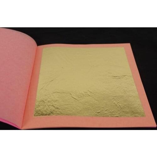 80X80mm 23K Genuine gold leaf foil sheet Pure Gold Leaf 1 booklets 25 pieces per booklet , free shipping