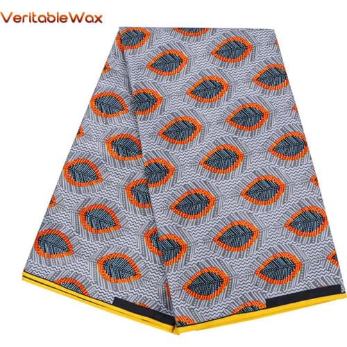 Ankara African Polyester Wax Prints Fabric 2020 New veritablewax High Quality 6 Yards African Fabric For Party Dress FP6196