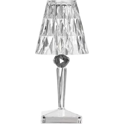 Acrylic Crystal Table Light Transparent Prism Desk Lamps Room Bedside Decor Design Mini Desktop Transparent Table Led Light