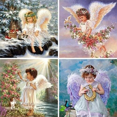 DIY Angel Baby 5D Diamond Painting Full Round Square Rhinestone Mosaic Diamante Embroidery Cross Stitch Wall Art Home Best Gift
