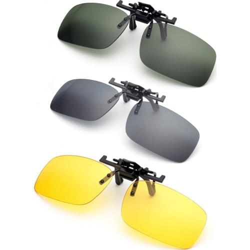 Large Glasses Car Night Driving Women Clip On Sunglasses Night Vision Glasses Anti-glare UVA Driver Goggle