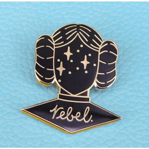 Princess Leia Feminist Rebel Brooch Pins Enamel Metal Badges Lapel Pin Brooches Jackets Jeans Fashion Jewelry Accessories