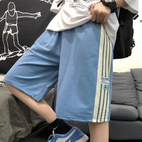 Summer Ladies Casual Five-Point Pants Pants Harajuku Striped Streetwear Retro Wild Striped Pants Loose Jogger Five-Point Pants