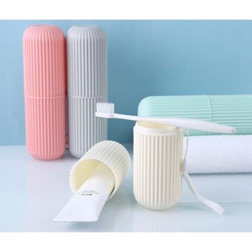 Travel portable toothbrush toothpaste brush storage cup wash cup carry case outdoor camping toothbrush storage box