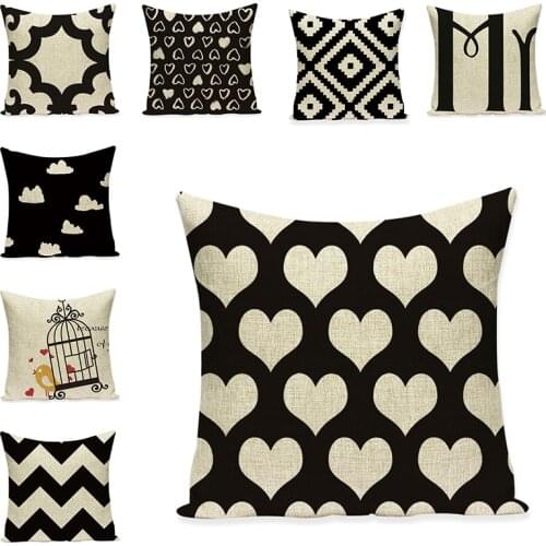 Geometric Cushion Cover Heart Decorative Pillow Case Art Car Seat Accessories Sofa Throw Pillowcase Home Textile Decor 45x45cm