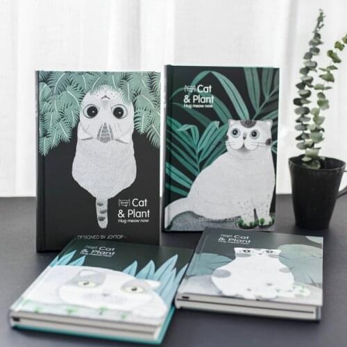 Cat Cover Round Back Notebook Cute Creative Student Notepad Cross Blank Page Hand Book Paper Diary Planner School Supplies Gift