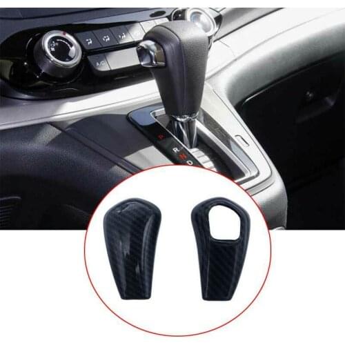 For Honda CR-V CRV 2012-2016 ABS Carbon Fiber Console Gear Shift Knob Cover Trim