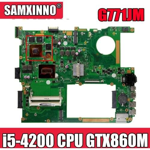 G771JM HM86 With i5-4200 CPU GTX860M 4GB N15P-GX-A2 Mainboard REV 2.0 For ASUS G771 G771JM Laptop motherboard 100%Tested Working
