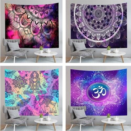 Mandala Tapestry Wall Hanging Large India Compass Fabric Decor Blanket Yoga Mat Beach Towel Carpet