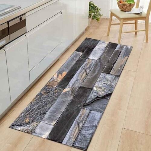 Stone Pattern Kitchen Carpet Entrance Doormat Anti-Slip Absorb Water Hallway Bathroom Mat Living Room Area Rugs Home Decor