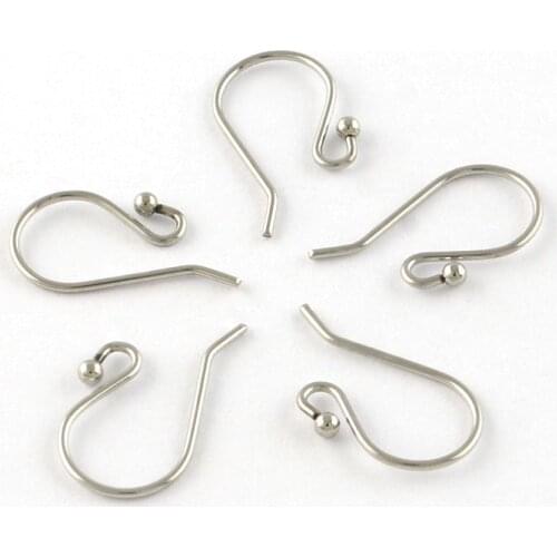 20pcs 304 Stainless Steel Earring Hooks Ear Wire for Earring jewelry making Accessories 15x10x0.6mm; pin: 0.6mm