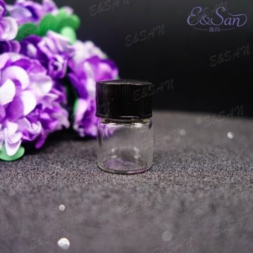 LTS01-1ML Transparent Tail Tube Plastic Cover Oil Bottle Glass Perfume Spray Packing Bottle Cosmetics Empty Bottle 100pcs/lot