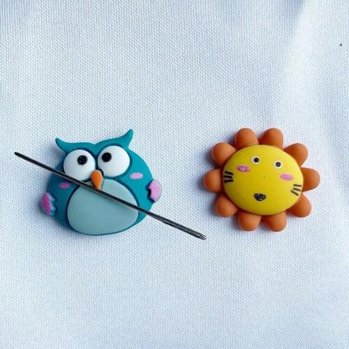 Lovely Animal Owl Needle Minder Magnetic for Needlepoint Lion Needle Holder Magnet, Embroidery Cross Stitch Assistant