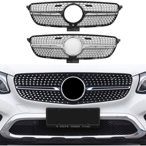 Front Racing Billet Bumper Grille Cover For Mercedes Benz GLE Coupe C292 2015 2016 2017 2018 2019 2020 Diamond