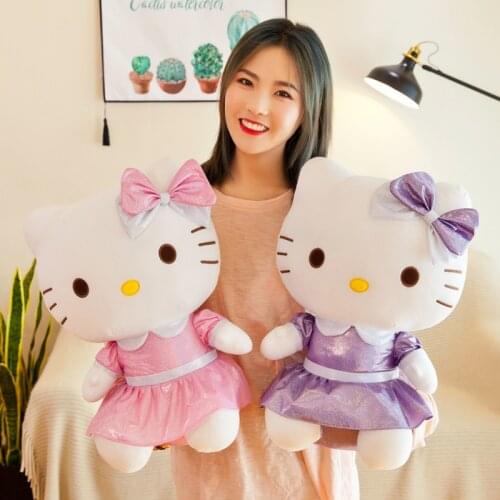 New Kawaii Plush Toy Hello Kittyed Dolls Cute Soft Stuffed Toys For Girls Kids Baby Christmas Birthday Best Gift Hellokittyed