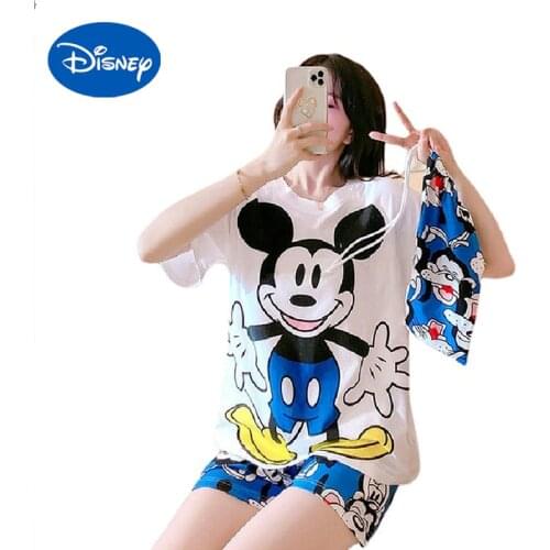 Disney Donald Duck Mickey Dumbo pajamas female summer sweet cartoon Mickey short-sleeved shorts home service three-piece suit