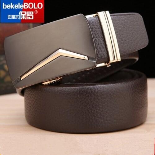 New Belt For Man Genuine Leather Cowhide Cowskin Mens Casual automatic buckle Good Quality Male Strap For Jeans Denim Vintage