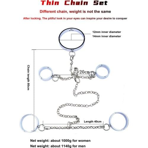 FX Adult Sex Toys Metal Three-piece Set SM Alternative Bundle Bondage Toy Handcuffs Shackle Set