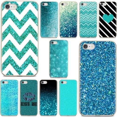 Silicone Shell Cover Teal Blue Glitter Background For Sony Xperia XA Z Z1 Z2 Z3 Z5 XZ1 XZ2 compact M2 M4 M5 C4 C6 E3 T3