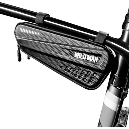 WILD MAN Bicycle Bag Front Tube Frame Bag Hard Shell Rainproof Bicycle Bag Large Capacity Triangle Tool Bag Cycling Accessories