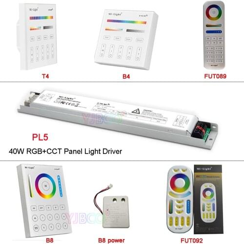 Miboxer PL5 40W RGB+CCT Panel Light Driver 2.4G wireless Smart Panel Remote Controller B8/FUT089/FUT092/B4/T4