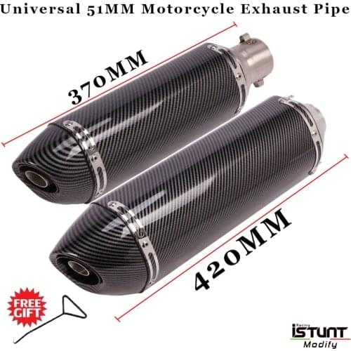 Universal 51mm Motorcycle Exhaust Pipe Muffler DB Killer For NC750X CBR300 Ninja 400 Z900 GSX750 K6 R6 AK550 Scooter Muffler