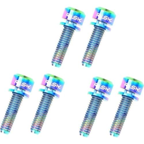 6 Pieces Titanium Alloy Bike Handlebar Stem Screw Mountain Bike Parts Accessories