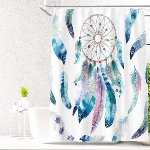 Dream Catcher Feather Printed Bath Waterproof Bathroom Shower Curtain in the Bathroom for Modern Accessory Bathroom Bath Product