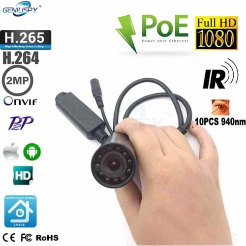 30*77MM 940nm Infrared IR 1080P Starlight POE Mini Waterproof IP Camera Surveillance Network Video P2P Onvif Mini Bullet Camera