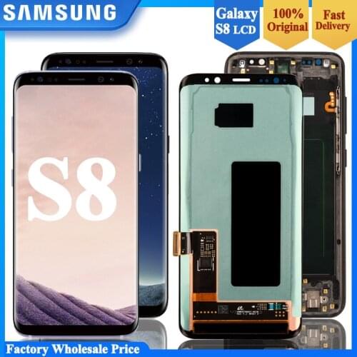Original Super Amoled S8 LCD Display with frame SAMSUNG Galaxy S8 G950F G950FD LCD Touch Screen Digitizer Assembly Repair parts