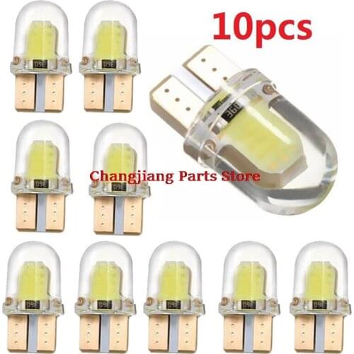 10Pcs Auto Breedte Licht T10 Deur licht Wit Siliconen Shell 3W COB LED Verlichting