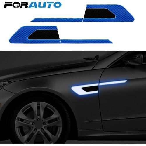 2 Pcs/set Car Reflective Stickers Safety Warning Strip Tape Car-styling Car Bumper Reflective Strips Auto Door Sticker Decal