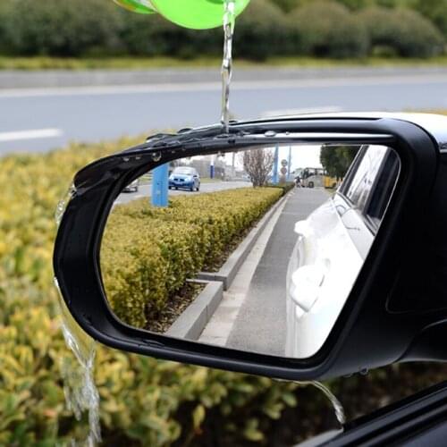 2Pcs Universal Car Rearview Mirror Rainproof Shield Flexible PVC Back Rear View Mirror Rain Eyebrow Blades Sun Visor Snow Guard