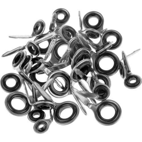 40pcs Fishing Rod Eye Rings Guide Tip Tops Set Stainless Steel Fishing Rod Repair Kit 3# 4# 5# 6# Fishing Accessories Tackles