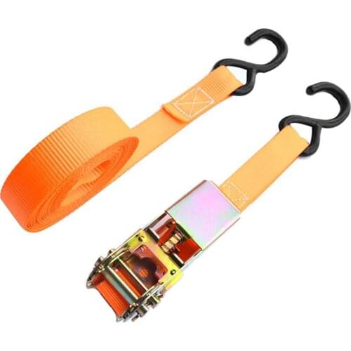 5M Buckle Tie-Down Belt Ratchet Tie Down Strap With Metal Buckle 8-shaped Hook Brake Strap Binding Belt For Car Motorcycle Bike