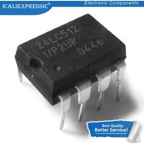 5PCS 24LC512-I/P DIP8 24LC512 DIP-8 DIP