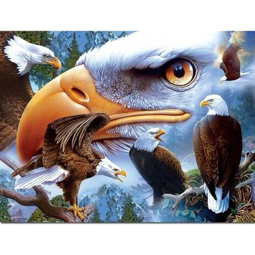 5D diy Diamond Embroidery white eagle birds Diamond Painting Full Square round Picture Of Rhinestone Mosaic Decor Home L164