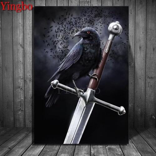 Diy diamond Embroidery Crow Sword Diamond mosaic painting crystal painting diamond round square Diamond painting cross stitch