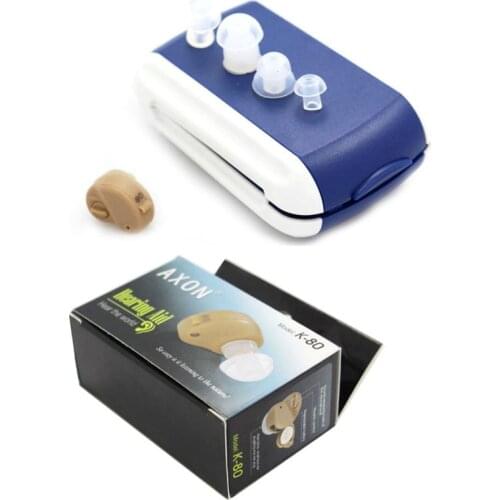 AXON K-80 Mini Audiphones Hearing Aids Adjustable Tone Small In The Ear Invisible Best Voice Sound Amplifier Ear Care Tools