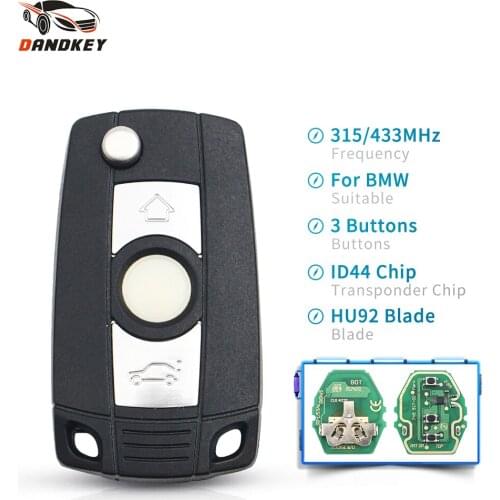 Dandkey Car Remote Key 315/433MHz For BMW EWS System BMW E38 E39 E46 X3 X5 Z3 1/3/5/7 Series Keyless Entry Transmitter ID44 Chip