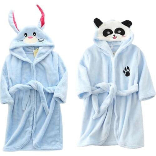 Baby Flannel Pajamas Robes Childrens Pajamas 2021 New Winter Boys Hooded Bathrobe Baby Girls Homewear Clothing Kids Jacket Coat