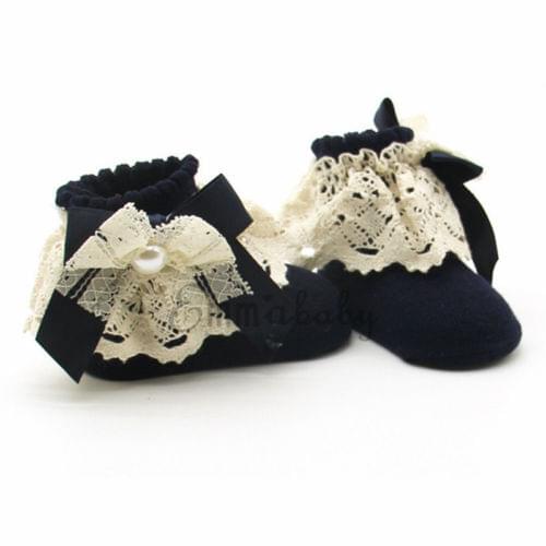 Baby Newborn Girls Solid Bow Knot Lace Socks Spring Autumn Infant Toddler Princess Socks Baby Clothing