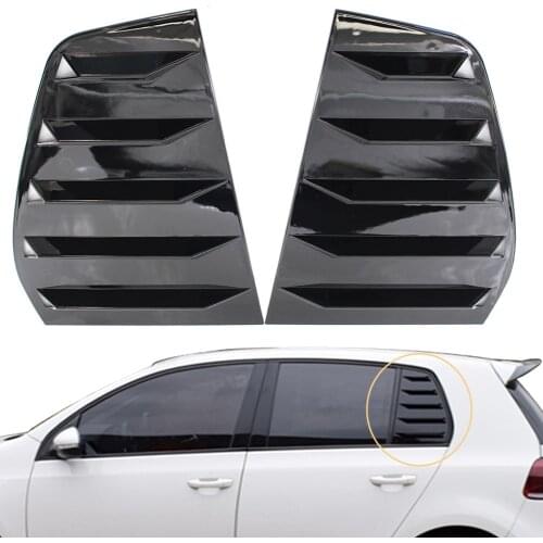 For VW Golf 6 MK6 Car Rear Side Window Louver Side Air Vent Outlet Cover Glossy Black