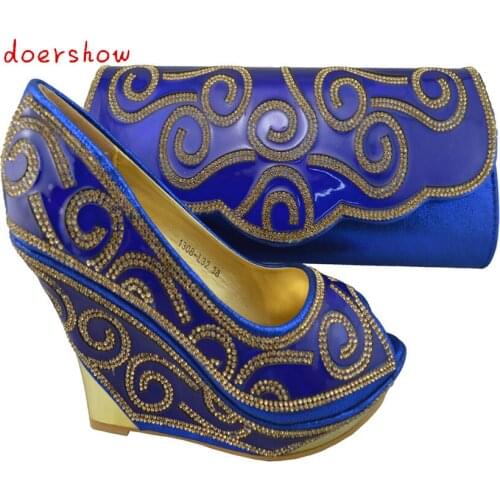 Doershow Free Shipping Fashion woman italian shoes and matching bags set,party Italian shoe and bag sets (Szie:38 or 42)!ZX1-69