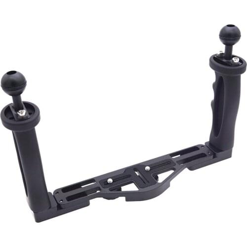 Dual Handheld Stabilizer Diving Underwater Camera Housings Tray/Grip Waterproof With Double Handle For Dome Port Waterproof Case