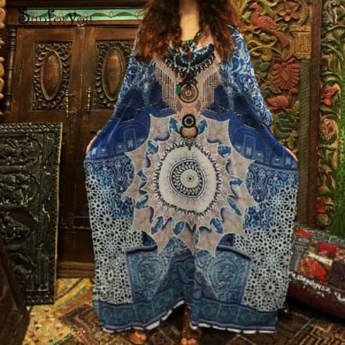 Plus size Cotton Beach Maxi Dress Cover up Bathing suit Cover ups Salida de Playa 2021 Kaftan Beach Swimwear Cover up Playeros