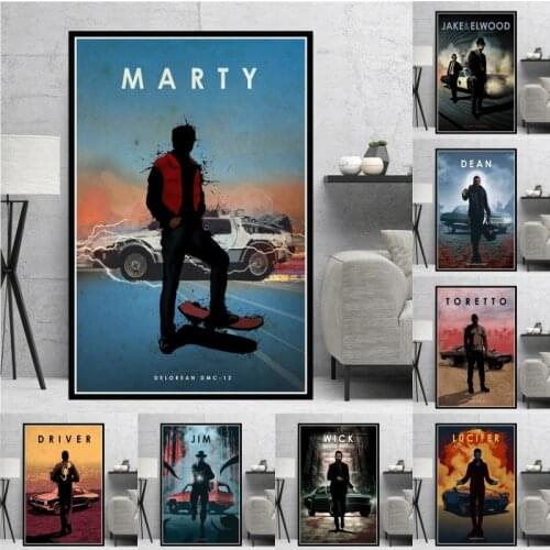 Movie Car Legends Canvas Painting Posters And Prints Wall Art Picture Vintage Poster Decorative Home Decor Tableau