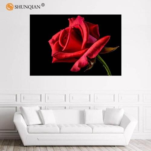 Nice Rose Flower Poster Custom Satin Poster Print Cloth Fabric Wall Poster Print Silk Fabric Print Poster 18-1-16