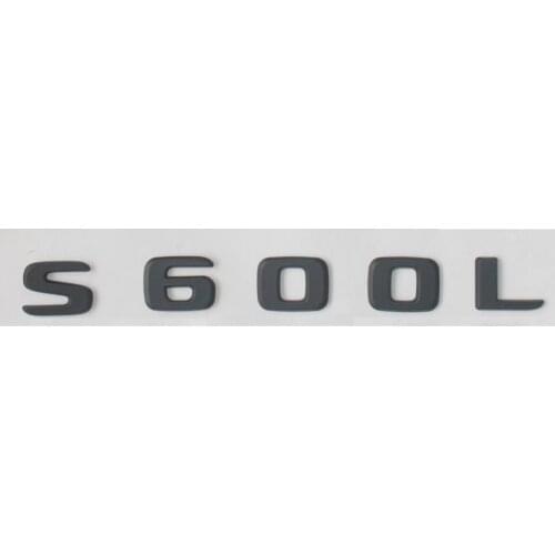 Matte Black ABS Rear Trunk Letters Badge Badges Emblem Emblems Decal Sticker for Mercedes Benz S Class S600L 17-19